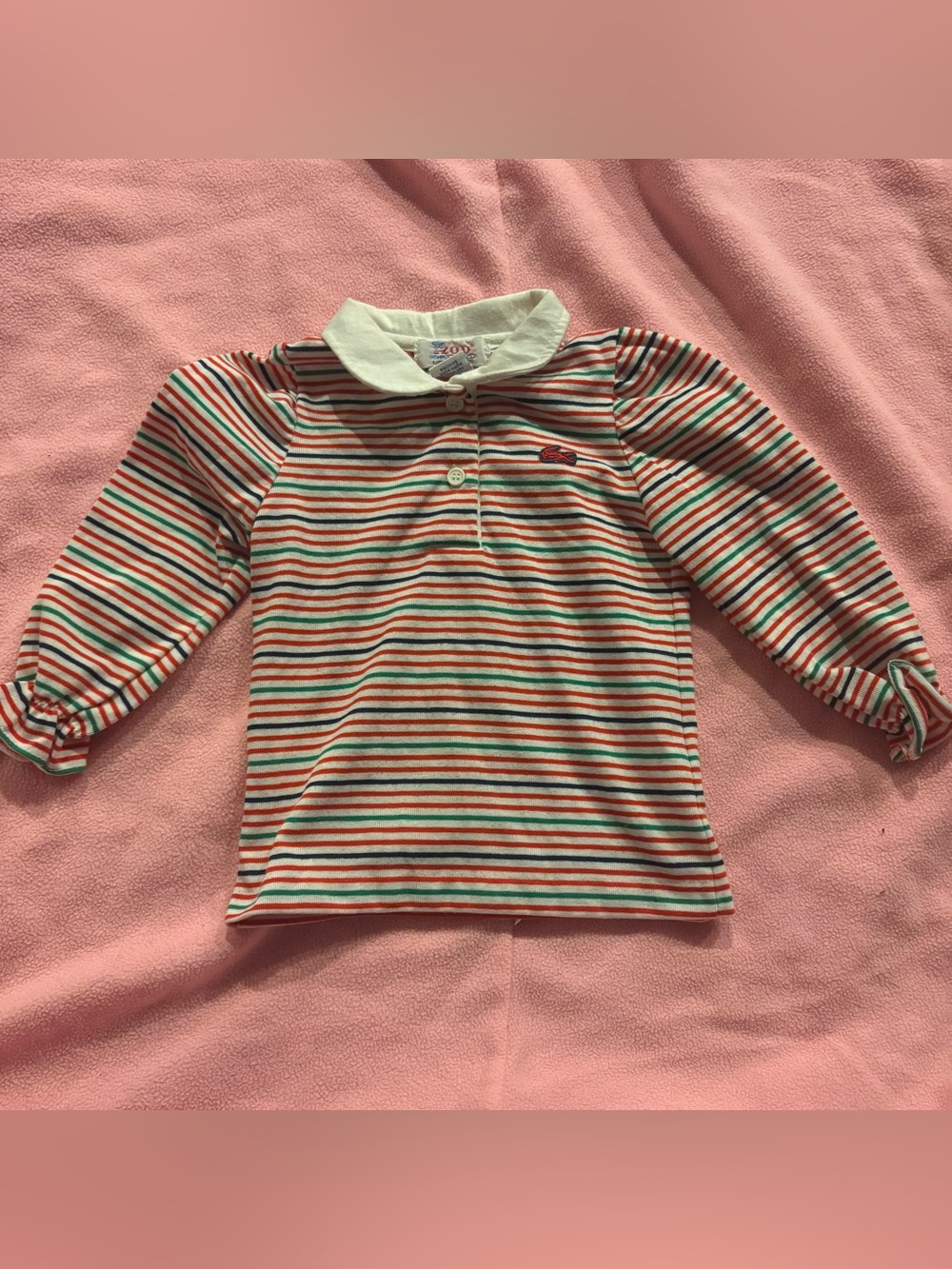 Vtg Izod Lacoste 2T Striped Shirt